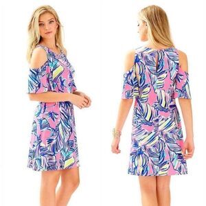 Lilly Pulitzer- NWT Somerset Tiki Pink Cabana Crazed Mini Dress- Size Small